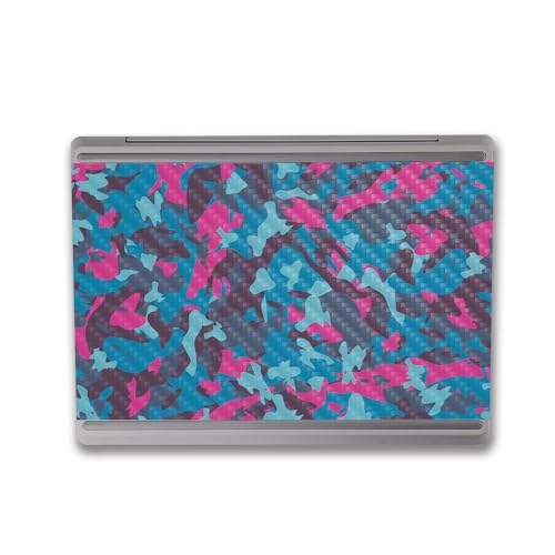 Image of MightySkins Carbon Fiber Skin Compatible with Microsoft Surface Laptop Go 3 (2023) Full Wrap Kit - Cool Blue Pink Camo | Protective, Durable Textured Carbon Fiber Finish | Made in The USA