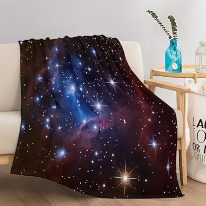 XCQHZYQ Kuscheldecke für Kinder Sternenhimmel mit Farbverlauf 200x200 cm Decke Fleecedecke Sofadecke Kinderdecke, Superweiche Flanell Wohndecke Geschenke für Jungen Mädchen – Bild 6