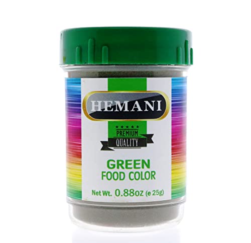 HEMANI Green Food Color Powder 0.88 OZ (25g) - For Cooking & Baking