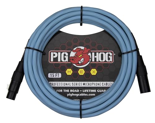 Câbles de microphone 4,6 m Pig Hog Bleu Daphné XLR : évitez les nœuds et parasites