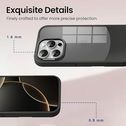 Image of KARWAN️Fusion Edge Leather Transparent Mobile Back Case | Slim Fit | Anti-Fingerprint| Scratch-Resistant | Premium Grip | Shockproof case | Back Cover for iPhone 14 Pro Max || Black