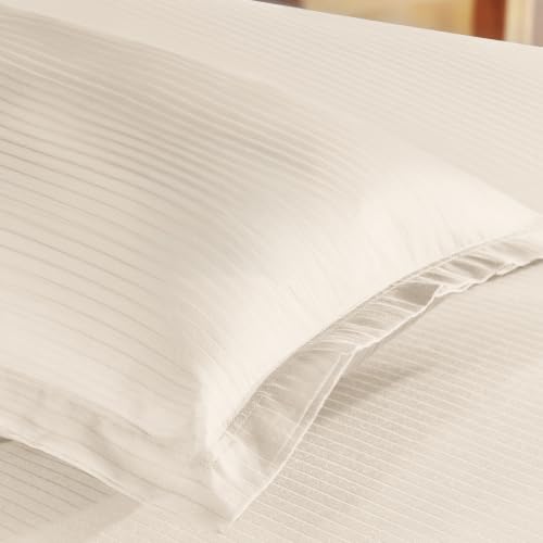 Image of myTrident Bedsheet for Single Bed Cotton| 210 TC | 60 inch x 90 inch | Pearled Ivory
