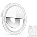 Rechargeable Selfie Ring Light - Tekcast 36 LED Clip-on LED Camera Light, Round Shape LED Fill-light for iPhone iPad Galaxy, Other Smart Photography Phones, white