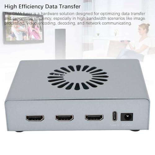 DMA Fuser, HDMI Synthesizer, DMA Fuser Combiner Display Overlay, 2K 144Hz Adapter, HD 240Hz, 2 Input HDMI Output, for Financial Trading Rooms, Bank Data Centers