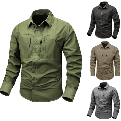 T-shirt d'entraînement homme anti-UV avec poches zippées et col boutonné pour la pêche