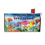 Spring Summer Flowers Mailbox Covers Magnetic - Fluttering Butterflies Spring Magnetic Mailbox Cover