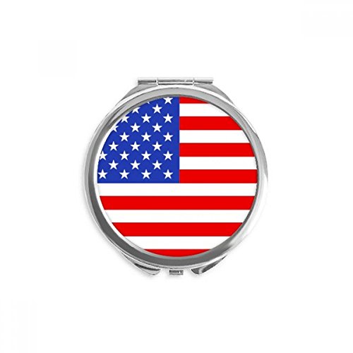 Miroir rond maquillage de poche drapeau USA accessoire beauté pour sac à main nomade
