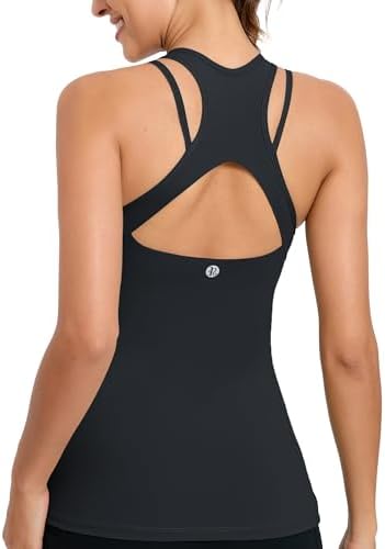 RUNNING GIRL Tank Tops with Built in Bras,Workout Racerback Tank Tops for Women Athletic Yoga Top