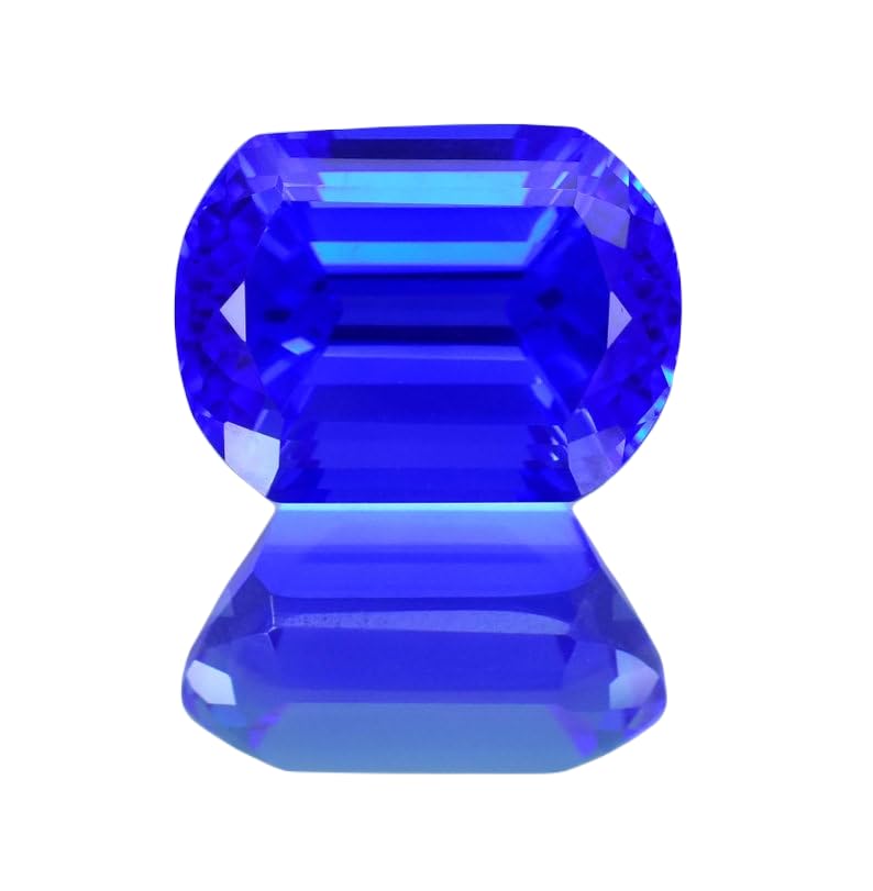 Tanzanite naturelle de 21x15mm, coussin à facettes d'exception pour haute joaillerie