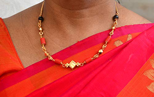 Image of Radha's Creations jewellery GSB mangalorean chain for women one gram gold