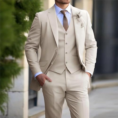Suits for Men 3Piece Slim Fit Suit Two Button Solid Jacket Blazer Vest Pants Business Formal Suits3