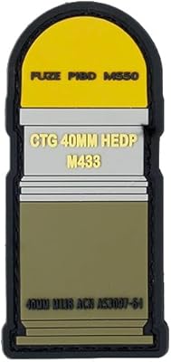 G-Force M433 Grenade Shell PVC Morale Patch - Yellow/Green