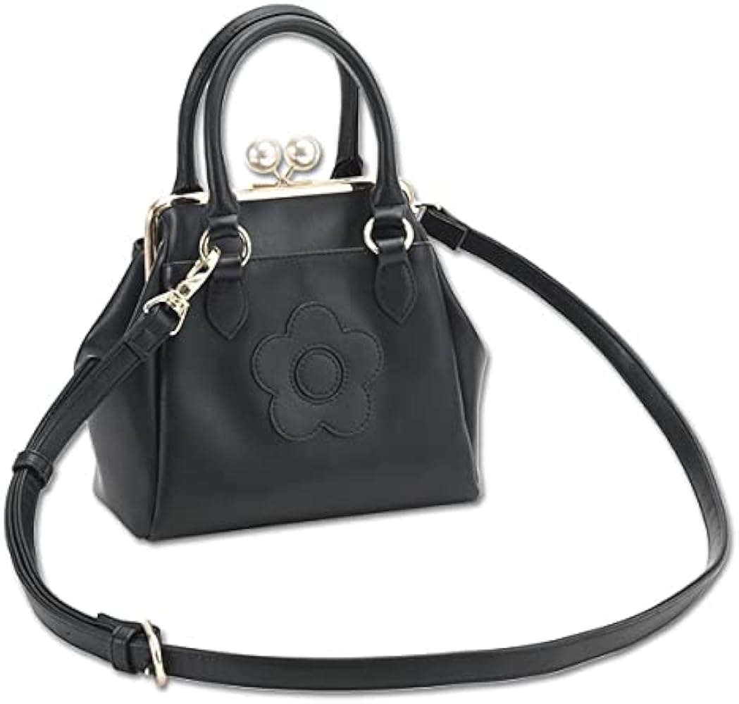 (・∀・) MARY QUANT パールガマ口 2WAYミニトート Amazon | [マリークヮント] パールガマ口 2WAYミニトート ブラック