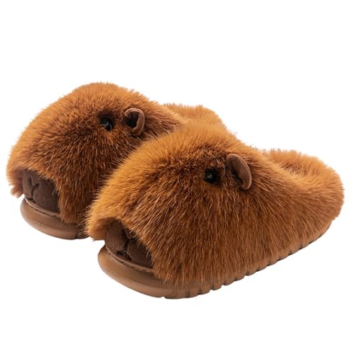 AZIDWERYQ 1 par de zapatillas Capybara, zapatos de capybara suaves y cálidos acogedores zapatillas difusas mujeres para ropa de invierno en el hogar interior m mujeres