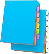 SUNQEBO Dividers for 3 Ring Binder, 16Pcs/2 Set Binder Dividers with Tabs, Plastic 3-Hole Punched...