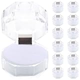 MAGICLULU Caja para Anillos de Boda Transparente Octogonal Pequeña, Acrílico de Color Claro, 20 Unidades, Estuche Tapa para Joyería, Soporte Adecuado para Compromisos y Eventos Románticos