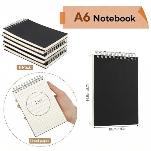 Carnet à spirale A6 bloc-note pages blanches pour école bureau - 2