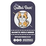 The Quilted Bear Needle Minder - Needle Minder Magnet for Keeping Sewing & Embroidery Needles, Cross Stitch Needles Safe - Stress Free Stitching Cross Stitch Supplies & Embroidery Supplies (Cat)