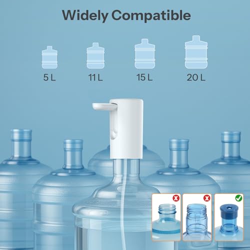 Image of UN1QUE Water Dispenser Pump for 20 Litre Bottle, Foldable Water Dispenser for Home, Type-C Rechargeable Water Pump with 1.35L /Min Fast Flow, Wireless Water Can Dispenser Home Office Outdoor