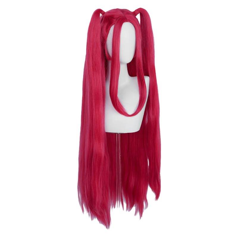 Topcosplay Women's Rose Red Wig With Ponytails Long Anime Wig for Cosplay Halloween (Rose Red) - Image 2