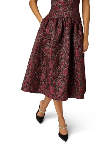 Image of Adrianna Papell Jacquard Midi Dress with Godets