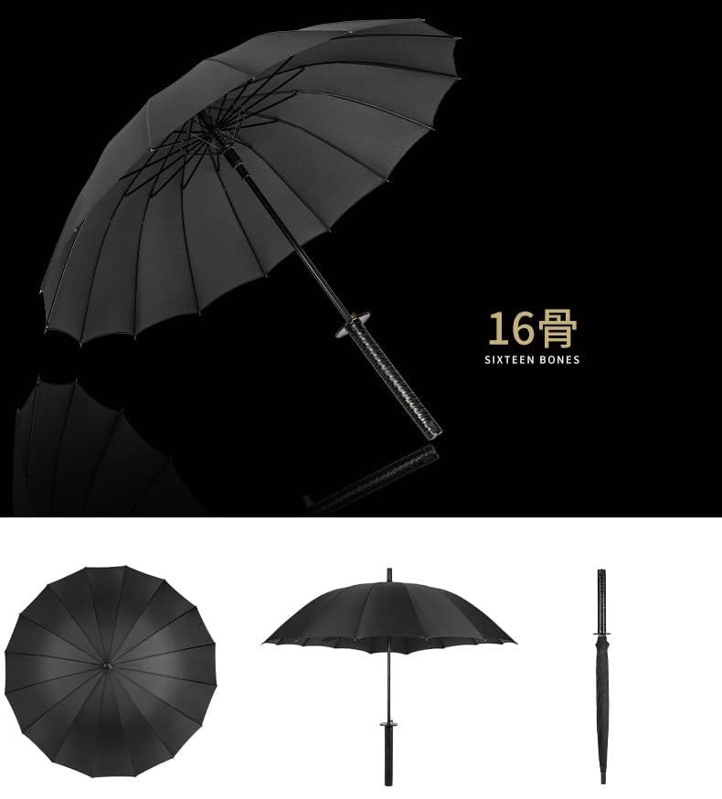 XIEHEMAO Paraguas samurái con mango largo, paraguas espada creativo, diseño de espada samurái, viajes al aire libre, sol y lluvia, a prueba de viento, impermeable — view 4