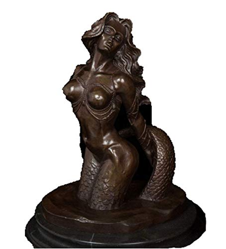 Statuette Bronze Sirène Beauté H3TF5J en Laiton Vintage