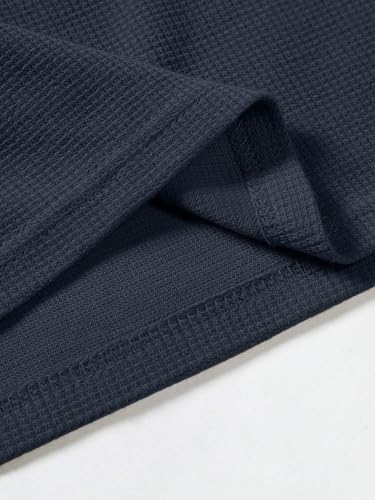 Image of TAGDO Men's Waffle Knitted V Neck|T Shirt for Man|Waffle|Cotton|Casual| Regular Fit Tees (2012)