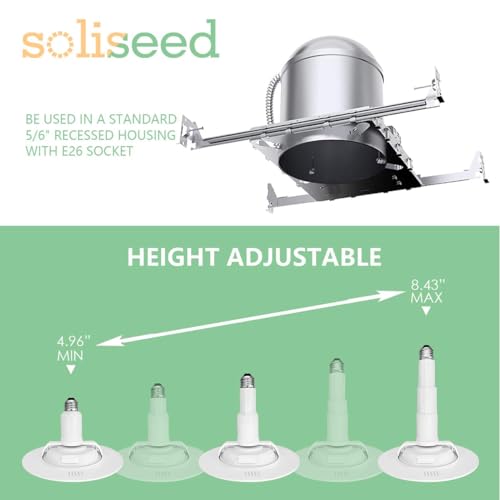 Soliseed 5/6 Inch 5CCT LED Can Light Gimbal Retrofit Downlight,Angled Adjustable,Recessed Lighting Selectable 2700K/3000K/3500K/4000K/5000K,13W=60W,800LM,Dimmable,Easy Install,6 Pack by Soliseed - Used condition - Image 6