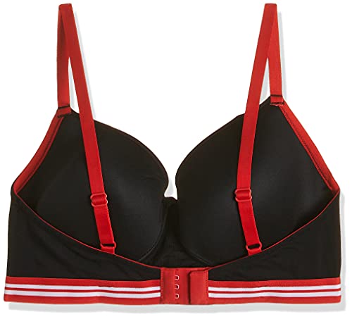 Image of Zivame Women's Cotton Elastane Padded Underwire Type.Value T-Shirt 3 /4Th Coverage Bra (ZI1175- Black 30a)
