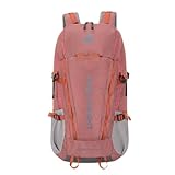 Bseash Mochila impermeable de 45 litros para senderismo, camping, con cubierta para lluvia, deportes al aire libre, bolsa de viaje para escalada, esquí, ciclismo, Rosa, 40L US, Viajes