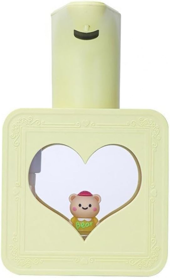 Posheliox Automatic Foam Soap Dispenser, Touchless Wall-Mounted Hand Soap Dispenser with 20-Second Sensor Timer, USB Rechargeable, for Kids & Home(Yellow lemon)