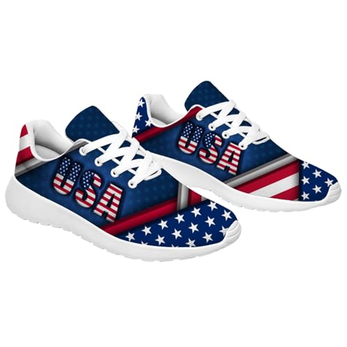 Women's Men's 4th of July Shoes Running Tennis Shoes American Flag Sneakers Gifts for Mom Dad4
