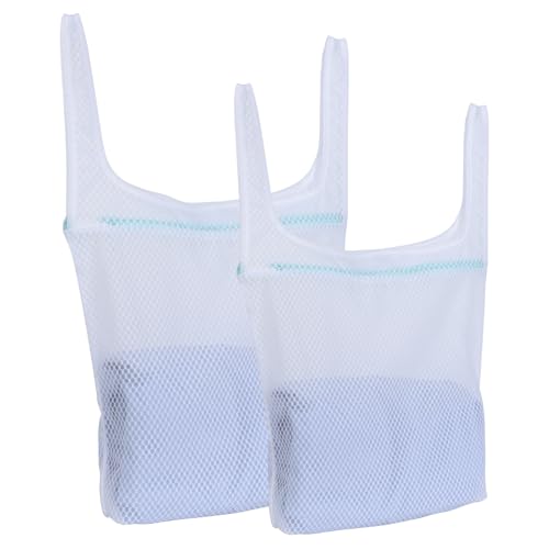 OTraki 2 Stück Wäschenetz für Waschmaschine, Zwei Größen Wäschesack Wabengitter Wäschebeutel mit Griff und Reißverschluss Wäsche und Aufbewahrung für Hemden, BHs, Socken, Babykleidung (33×40 40×45cm)