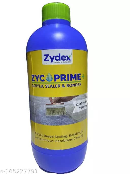 Image of Zydex Waterproofing Kit, Zycoprime Plus Acrylic Sealer and Bonder 1L (2 Bottles), Zycosil Plus 1L