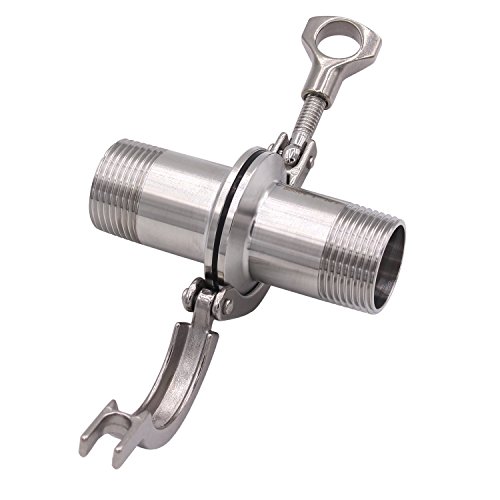 Image of DERNORD 2 Pcs Sanitary Male Threaded Ferrule Pipe Fittings + SUS304 Tri-clamp (Tri-clover Clamp) + FKM Gasket (Male Threaded Pipe Size:1 Inch DN25)