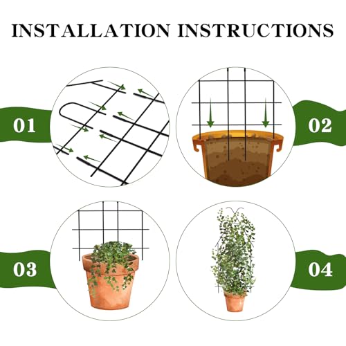 Image of ZOUTOG Trellis for Climbing Plants Indoor 4 Pack 30 Inch,Rustproof Metal Garden Trellis for Potted Plants,Houseplant Support Indoor Outdoor for Ivy Pothos Monstera Hoya Flower Vines(House Shape)