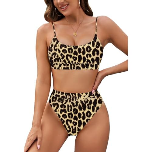 Pink Queen Plus Size High Waisted Bikini Set for Women Two Piece Cheeky High Cut Swimsuit Bathing Suit White M Small 01 - Army Green