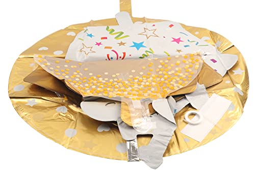 Image of 36inch Large Gold Round Foil Helium Mylar Balloons Set 8pcs For Gold Happy Birthday Party Decorations