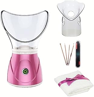 Hann® Facial Steamer Professional Sinus Steam Inhaler Face Skin Moisturizer Facial Mask Sauna Spa Steamers with Aromatherapy Diffuser Humidifier Function (Pink)