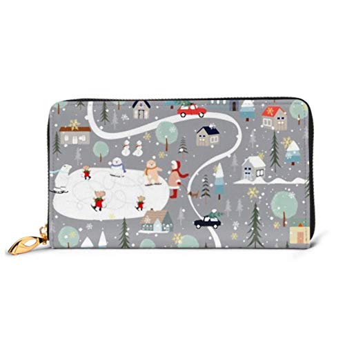 Preisvergleich Produktbild JHGFG Mode Handtasche Reißverschluss Brieftasche Vektor Süße Grußkarte Weihnachten Hintergrund Telefon Kupplung Geldbörse Abendkupplung Blockieren Leder Brieftasche Multi Card O.