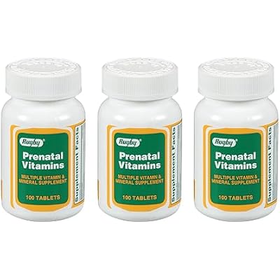 Rugby Prenatal Vitamins - Multiple Vitamin and Mineral Supplement - 100 Tablets (3 Pack)