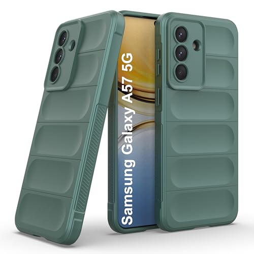 Image of Zapcase Back Case Cover for Samsung Galaxy A57 5G | Compatible for Samsung Galaxy A57 5G Back Cover | Liquid Silicon Magic Case with Camera Protection | Dark Green