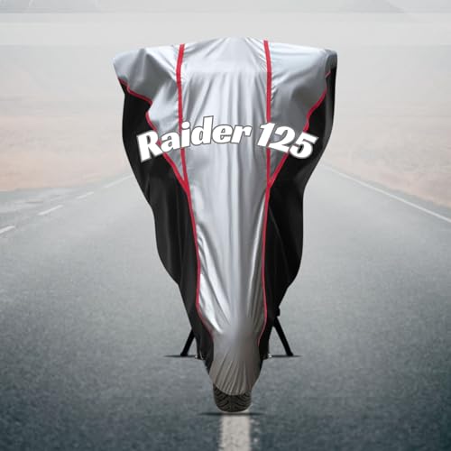 Image of Motorcycle Bike Body Cover for Outdoor Use - Heavy Fabric Water Resistant Two Wheeler Cover with UV, Dust & Rain Protection Compatible for Raider 125