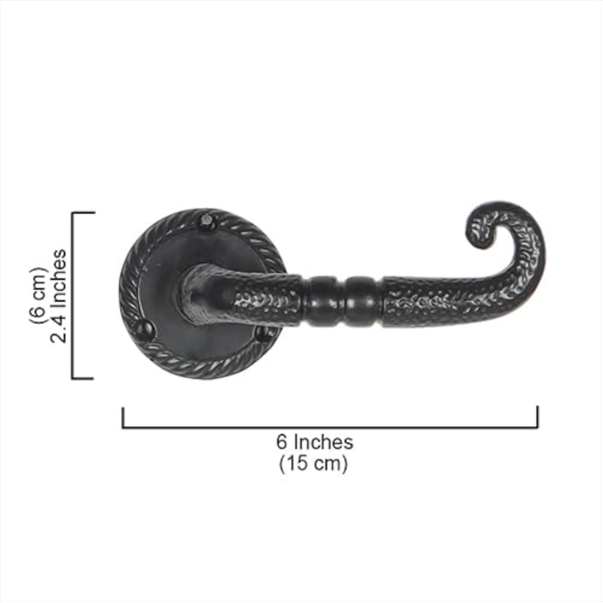 Wrought Iron Door Lever Handle Pair, Standard