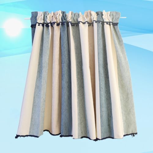 Cortina de cocina de diseño nórdico con rayas decorativas 6