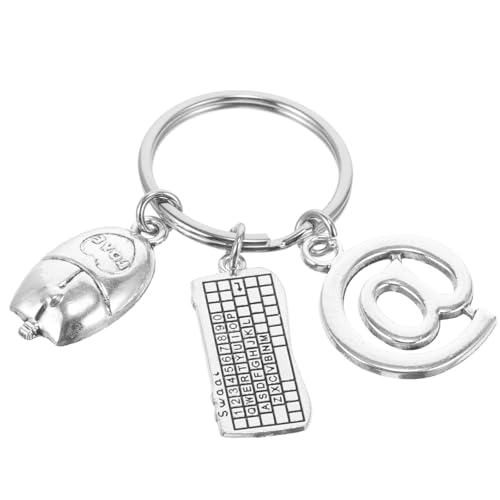 HOMSFOU Llavero Delicado y Pequeño Colgante de Teclado y Ratón, Accesorio Metálico para Llaves, Organizador Práctico para Bolsos y Mochilas, Adecuado para Uso Diario y Regalos Obsequios