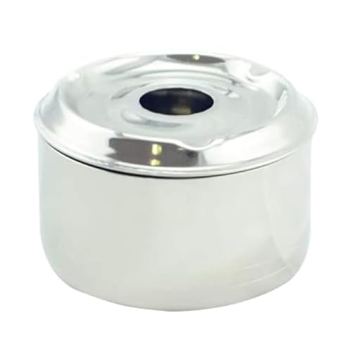 Hostelnovo Cendrier à eau avec couvercle, accessoire pour fumeurs, anti-odeurs et anti-fumée, 9 x 7 cm, portable et idéal pour l'extérieur et les terrasses, acier inoxydable