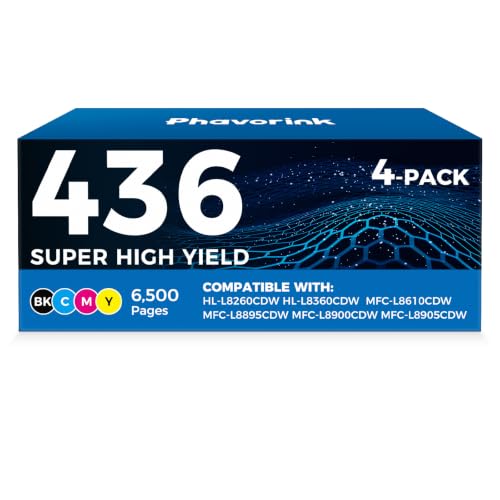 TN436 Toner Cartridge Set for MFC-L8900CDW HL-L8360CDW, TN433 High Yield by PHAVORINK - Used condition - US$142.49