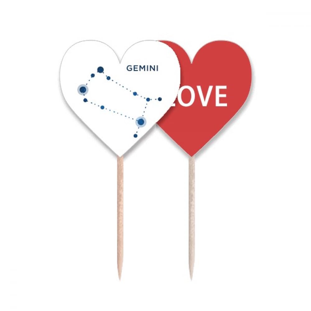 Cure-dents drapeau amour cœur Geni Constellation Sign pour cupcake